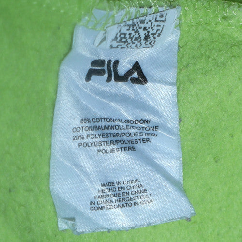 Fila Womens Lime Green Pullover Hoodie S 10 Cotton Blend Logo Casual