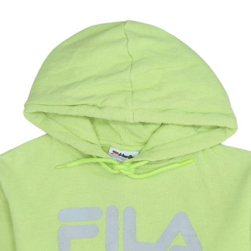 Fila Womens Lime Green Pullover Hoodie S 10 Cotton Blend Logo Casual