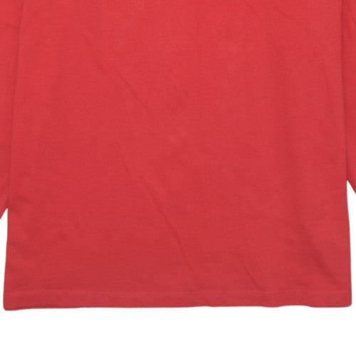 Kingsman Mens Red Long Sleeve Cotton Rugby Shirt XL Casual Top