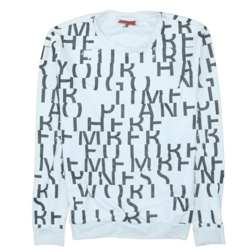 Hugo Boss Men's White Graphic Print Pullover Sweatshirt M