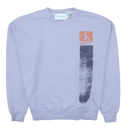 Calvin Klein Jeans Mens Purple Graphic Crew Neck Sweatshirt M