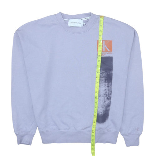 Calvin Klein Jeans Mens Purple Graphic Crew Neck Sweatshirt M
