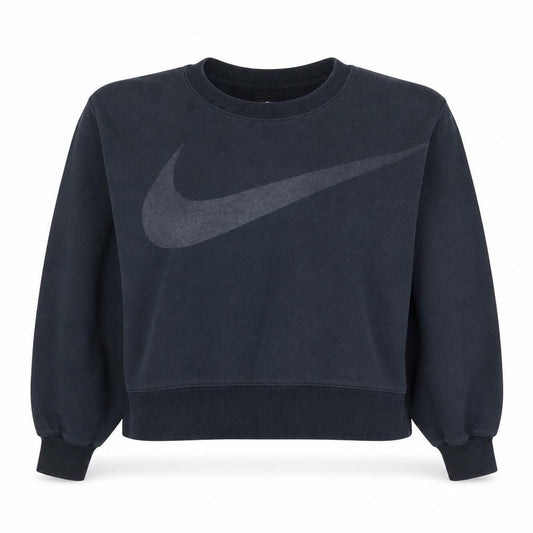 Front view of Nike Women Black Dri-Fit Crew Neck Pullover Sweatshirt L