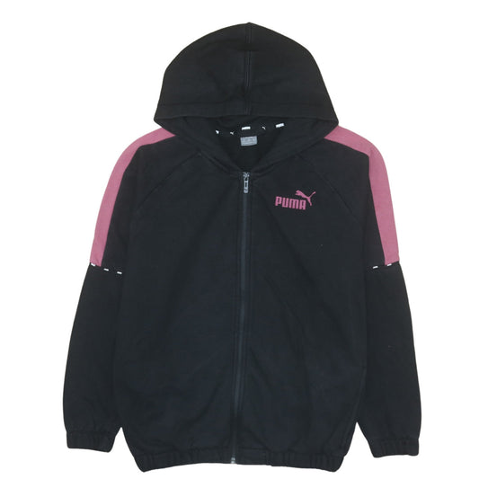 Puma Womens Black Full Zip Hoodie M Colourblock Hooded Sweatshirt