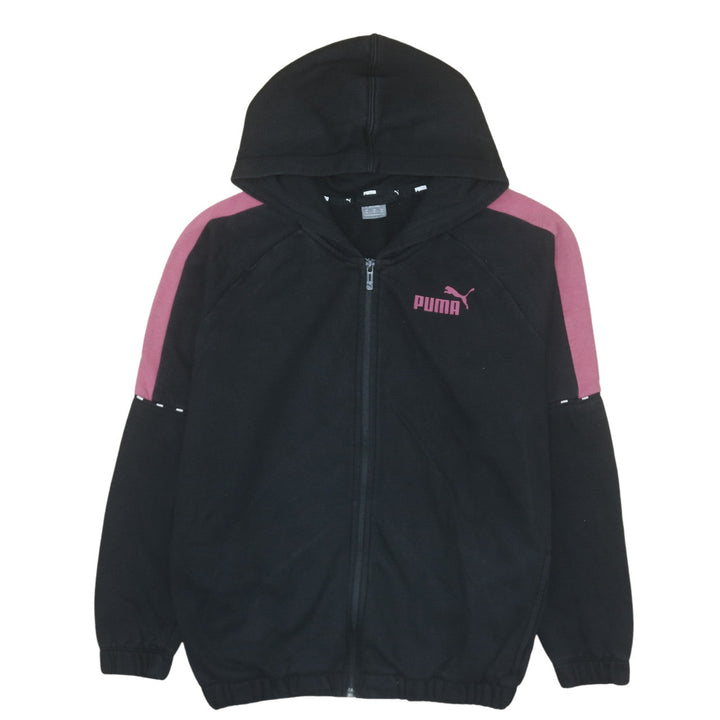 Puma Womens Black Full Zip Hoodie M Colourblock Hooded Sweatshirt