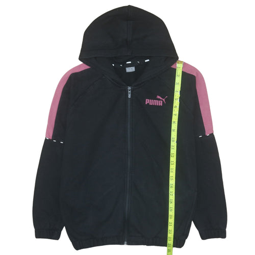 Puma Womens Black Full Zip Hoodie M Colourblock Hooded Sweatshirt