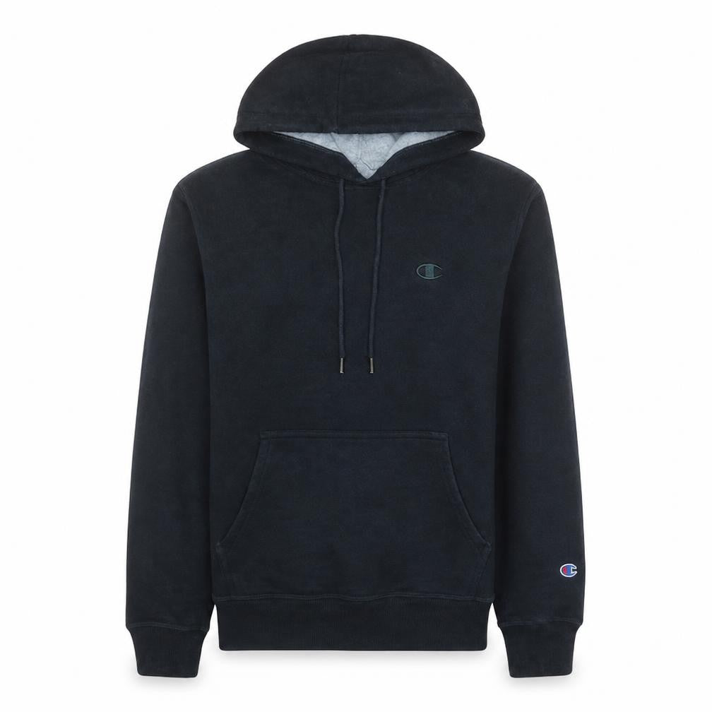 Front view of Champion Women's Black Small Pullover Hoodie with Logo