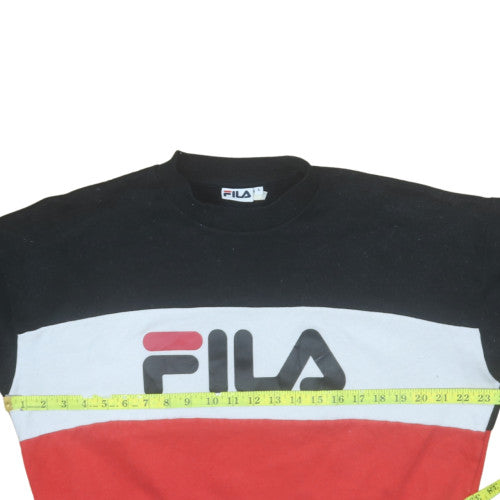 FILA Womens Black Red Colourblock Pullover Sweatshirt Size S