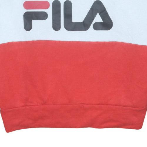 FILA Womens Black Red Colourblock Pullover Sweatshirt Size S