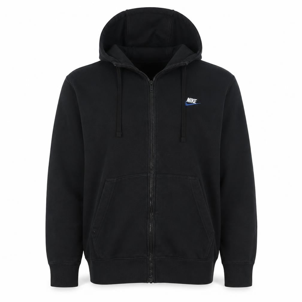 Nike Men's Black Full Zip Hoodie Fleece L Regular Fit