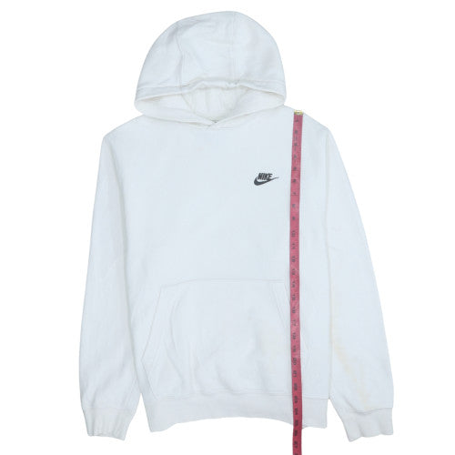 Nike Men's White Pullover Hoodie Medium Cotton Blend