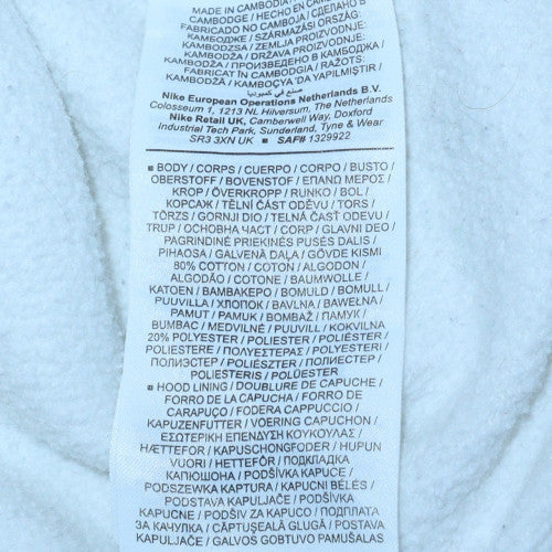 Nike Men's White Pullover Hoodie Medium Cotton Blend