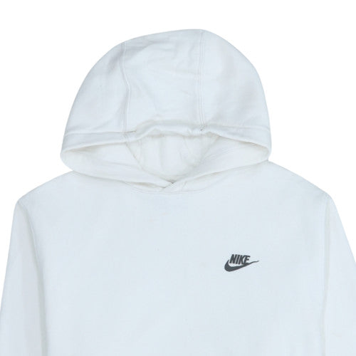 Nike Men's White Pullover Hoodie Medium Cotton Blend