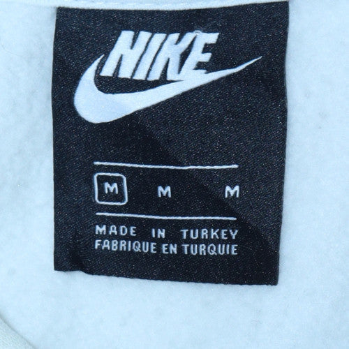 Nike Men's White Pullover Hoodie M Sports Logo Fleece