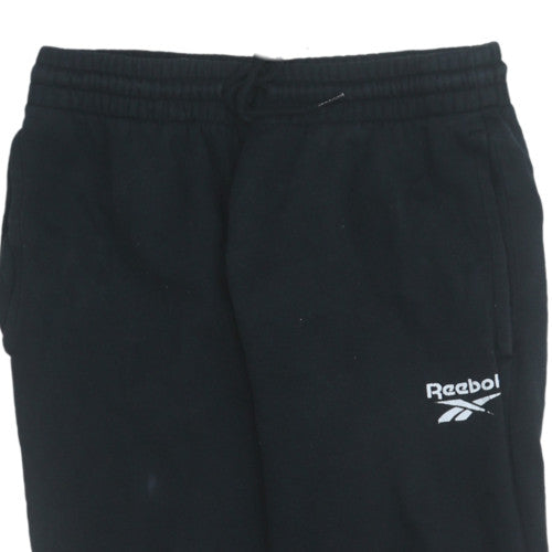 Reebok Men's Black Jogger Sweatpants S Regular Fit Fleece Drawstring