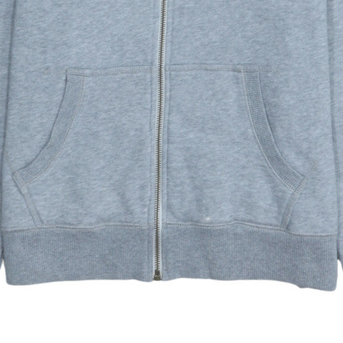 Converse Women Grey Full Zip Hoodie Sweatshirt Size L Cotton Blend