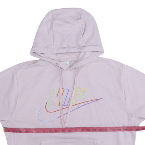 Nike Womens Pink Pullover Hoodie Medium Cotton Blend Sweatshirt