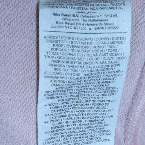 Nike Womens Pink Pullover Hoodie Medium Cotton Blend Sweatshirt