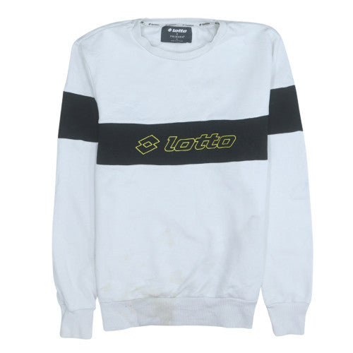 Lotto x Primark Men's White Pullover Sweatshirt M Crew Neck Logo Sports