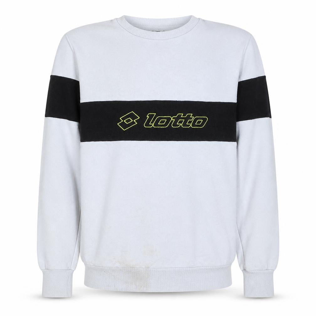 Lotto x Primark Men's White Pullover Sweatshirt M Crew Neck Logo Sports