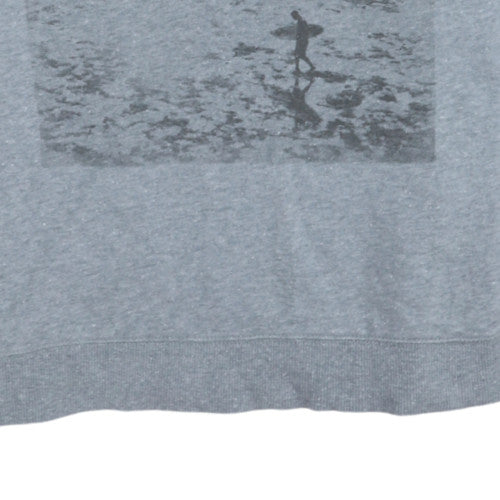 Quiksilver Mens Grey Crew Neck Graphic Pullover Sweatshirt M