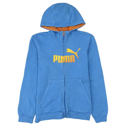 Puma Boys Blue Full Zip Hoodie 13-14 Years Cotton Blend Casual