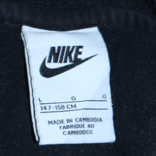 Nike Boys Black Full Zip Fleece Hoodie 13-14 Years Regular Fit
