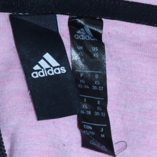 Adidas Women's Pink Full Zip Hoodie XS Hooded Sweatshirt