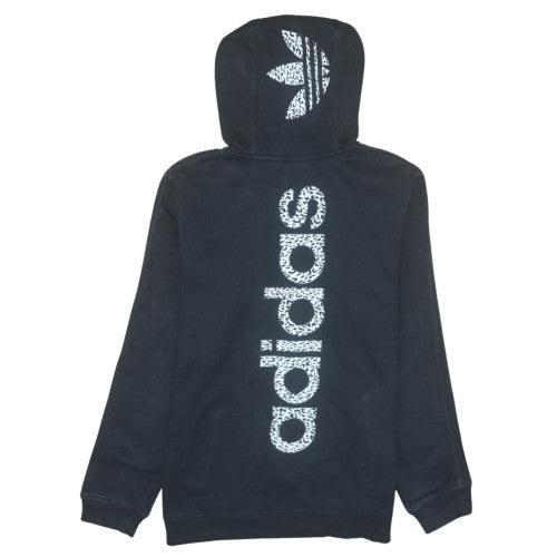 Adidas Womens Black Full Zip Hoodie UK 14 Hooded Sweatshirt