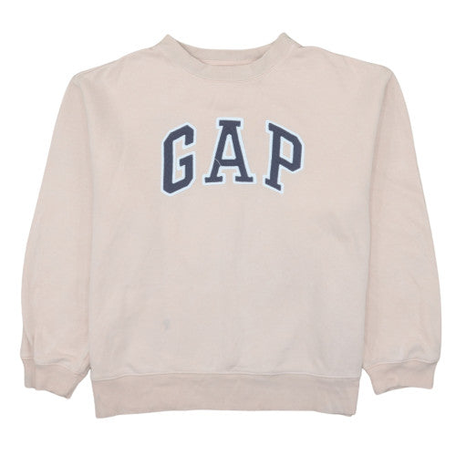 GAP Womens Beige Crew Neck Logo Sweatshirt Size M
