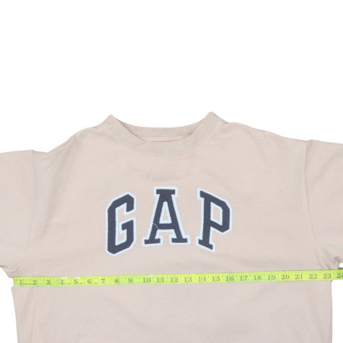 GAP Womens Beige Crew Neck Logo Sweatshirt Size M