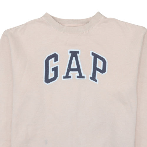 GAP Womens Beige Crew Neck Logo Sweatshirt Size M