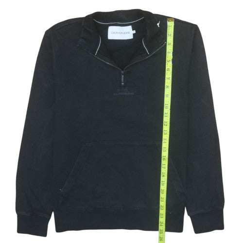 Calvin Klein Jeans Men's Black 1/2 Zip Mock Neck Sweatshirt M