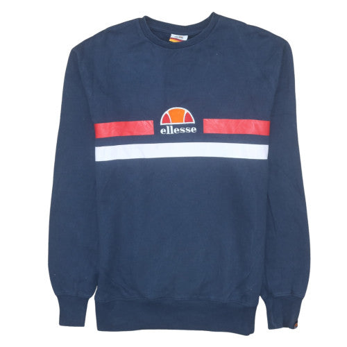 Ellesse Mens Blue L Pullover Sweatshirt Logo Crew Neck