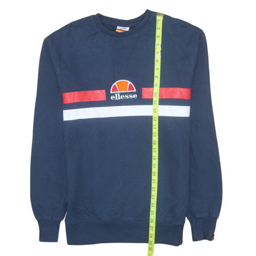 Ellesse Mens Blue L Pullover Sweatshirt Logo Crew Neck