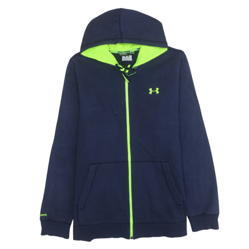 Under Armour Men's Navy Blue Full Zip Hoodie XL Loose Fit Sportswear