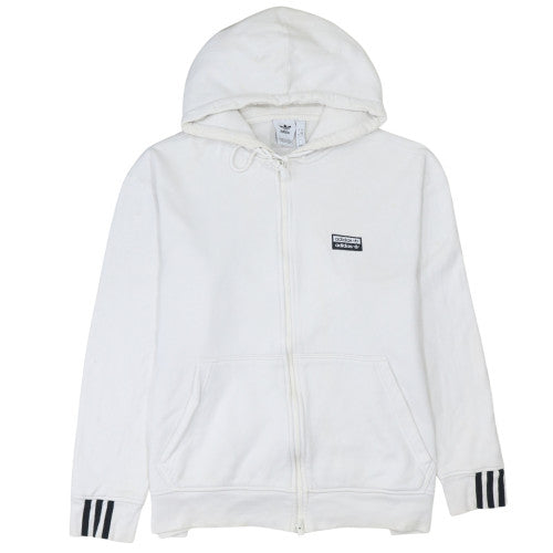 Adidas Men's White Full Zip Hoodie 2XL Sports Fleece Sweatshirt