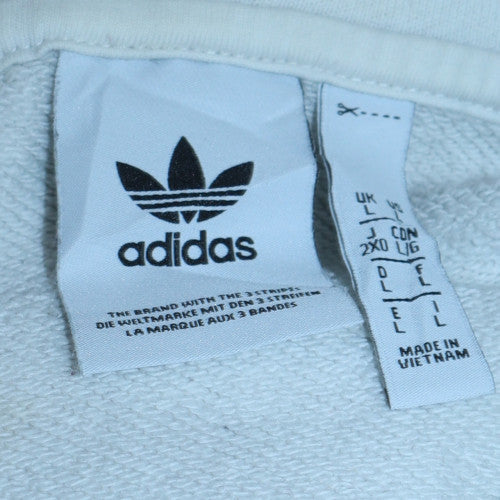 Adidas Men's White Full Zip Hoodie 2XL Sports Fleece Sweatshirt