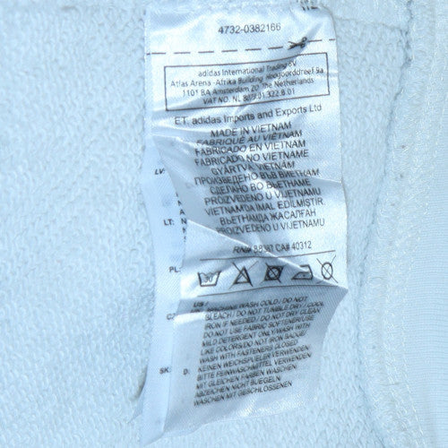Adidas Men's White Full Zip Hoodie 2XL Sports Fleece Sweatshirt