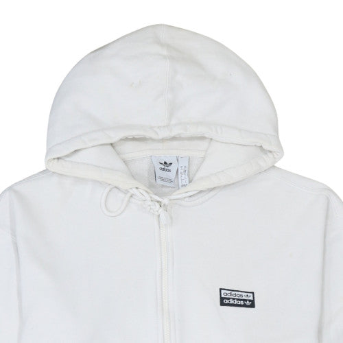 Adidas Men's White Full Zip Hoodie 2XL Sports Fleece Sweatshirt