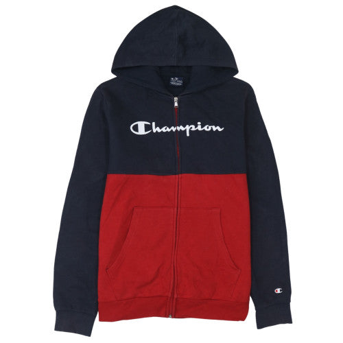 Champion Boys Multicoloured Full Zip Hoodie 2XL Fleece Logo Sweatshirt