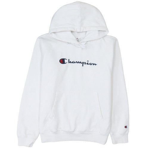 Champion Womens White XL Pullover Hoodie with Logo
