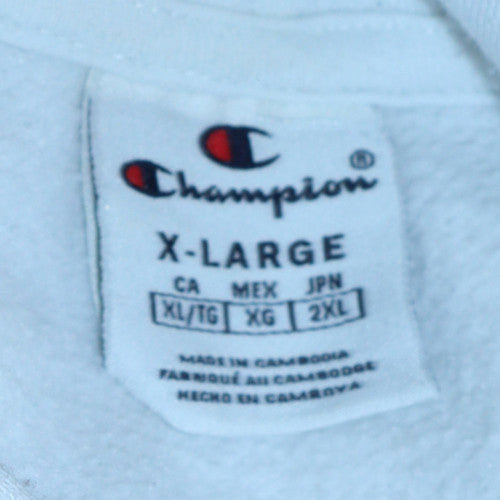 Champion Womens White XL Pullover Hoodie with Logo