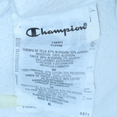 Champion Womens White XL Pullover Hoodie with Logo