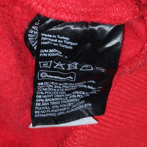 H&M Disney Women's Red Holiday Season Mickey Mouse Sweatshirt Size L