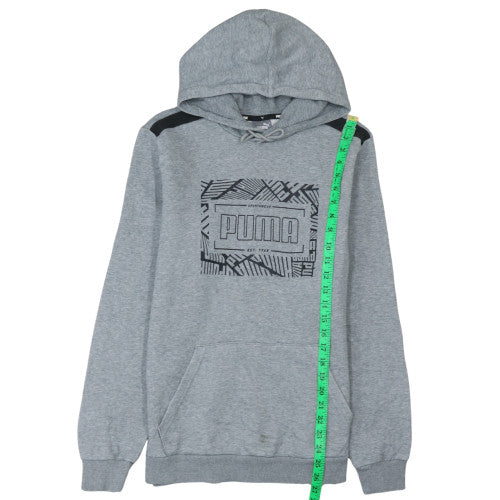 Puma Mens Grey Pullover Hoodie Size M Sportswear Fleece Sweatshirt
