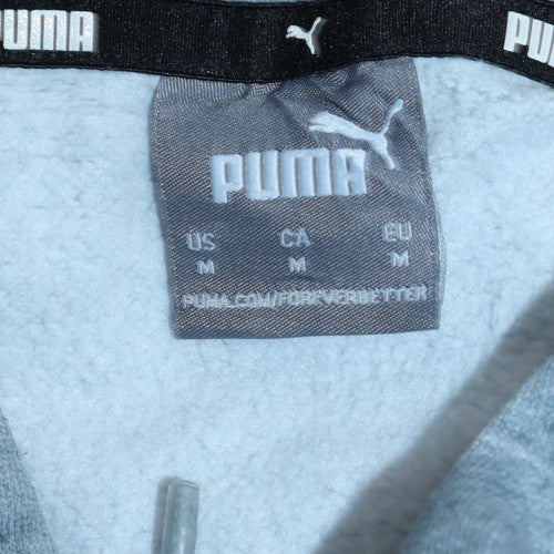 Puma Mens Grey Pullover Hoodie Size M Sportswear Fleece Sweatshirt