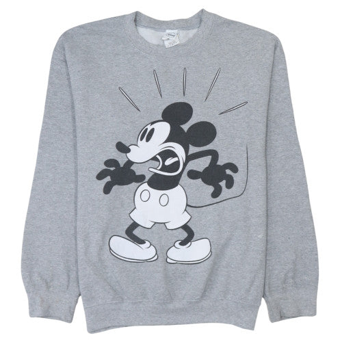 Disney Women Grey Mickey Mouse Pullover Sweatshirt M