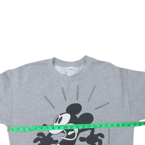 Disney Women Grey Mickey Mouse Pullover Sweatshirt M