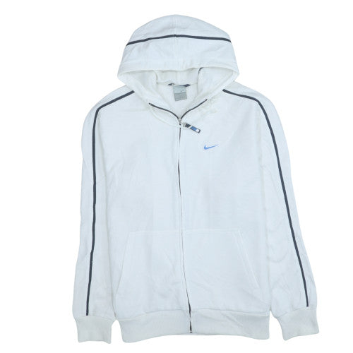 Nike Men's White Full Zip Hoodie M Sportswear Fleece